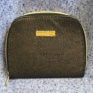Sephora gold and black coin purse